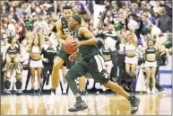  ?? Patrick Smith / Getty Images ?? Cassius Winston of Michigan State celebrates after his team’s win over Duke Sunday in the East Regional final in Washington.