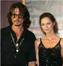  ??  ?? ABOVE: Johnny Depp with his former partner, and mother of his children, Vanessa Paradis