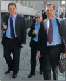  ?? Picture: ZWANGA MUKHUTHU ?? EMOTIONAL DAY: Floorworx MD Daniel Platt, operations director Andy Halls and Fred Platt leaving the East London Magistrate’s Court yesterday