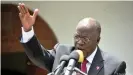  ??  ?? Tanzania's former president, John Magufuli, expressed doubt about vaccines produced by Western countries