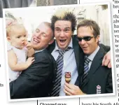  ??  ?? Changed man: Kevin Pietersen today, main, celebratin­g the Ashes win in 2005, above, and scoring a century for England, left; in his Save This Rhino documentar­y, top