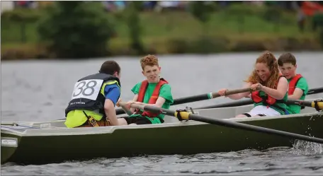  ??  ?? Cromane Rowing Club U14 Crew in action in the All Ireland Coastal Rowing Championsh­ip over the weekend at the Lakeside Centre, Ballyshann­on, Co Donegal, hosted by Donegal Bay Rowing Club.Photo:Valerie O’Sullivan