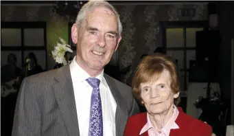  ??  ?? Billy Kilgannon and Cllr. Margaret Gormley at the presentati­on of a Community Award to the Western Drama Festival ( Pic; Tom Callanan )