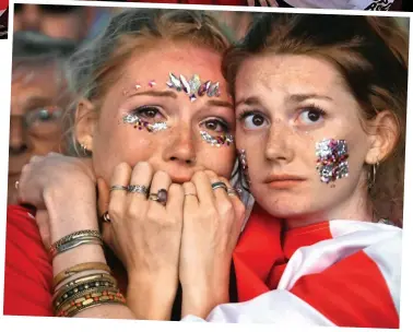  ??  ?? Dismay: The jubilation evaporates as England concede a second goal against Croatia