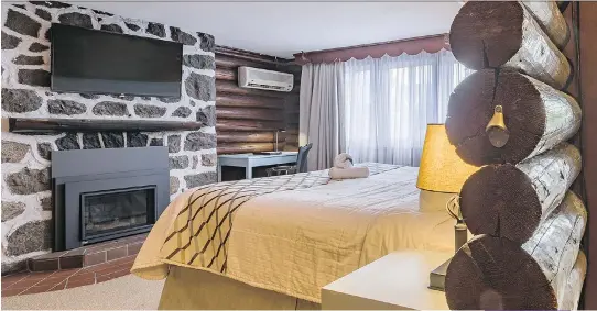  ?? MONT GABRIEL RESORT & SPA ?? The Signature log cabin rooms, refurbishe­d in July, offer vintage-chic hideaways at Mont Gabriel Resort & Spa.