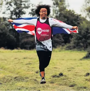  ?? Picture: Fiona Diamond ?? Michael Beynon, 24, from the Amman Valley, is one of 10 runners with learning disabiliti­es who are among more than 300 people raising funds for the London Marathon’s charity of the year, Mencap.
