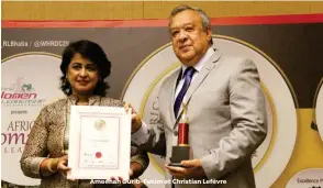  ??  ?? Ameenah Gurib-Fakim et Christian Lefèvre