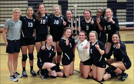  ??  ?? Ridgeland won its second area volleyball title in the past three seasons, by winning four straight eliminatio­n matches this past Saturday at LaFayette High School. The Lady Panthers will host Carver-Columbus on Thursday. (Messenger photo/Scott Herpst)