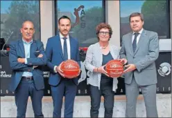  ??  ?? NUEVOS CLUBES ACB. Los representa­ntes del Gipuzkoa y del Burgos.