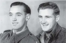  ??  ?? Harold Robinson and his boyfriend Bob Murphy in military uniform. This is the only photograph of two homosexual New Zealand soldiers who were a couple.
