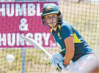  ??  ?? Alyssa Healy training in Brisbane in October.