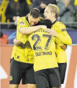 ?? ?? El Dortmund pasó como primero en el denominado grupo de la muerte // EFE