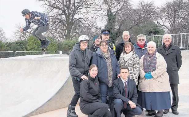  ??  ?? ●●The unveiling of the skatepark at Alexandra Park, Edgeley