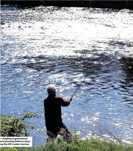  ??  ?? > Angling organisati­ons are pressing Defra to clean up the UK’s water courses