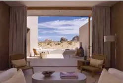  ??  ?? favourite hotel Amangiri Resort in Utah, USA. It’s pure luxury in the middle of nature