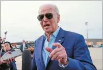  ?? AP FILE PHOTOS ?? Clockwise, from top left, President Joe Biden speaks at an event Wednesday in Milwaukee; Biden in the Oval Office of the White House Friday in Washington; in Michigan in 2021; and talking to reporters at Andrews Air Force Base last week.