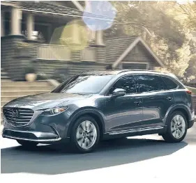  ??  ?? The 2019 Mazda CX-9 features a number of new features including Apple CarPlay and Android Auto technologi­es.