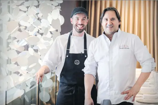  ?? PHOTOS: JOHN MAHONEY ?? Daniel Vézina, right, has establishe­d Laurie Raphaël restaurant­s in Montreal and Quebec City. Samuel Sauvé-Lamothe runs the kitchen at the Montreal location.