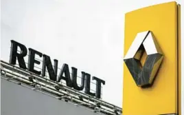  ?? KIRILL KUDRYAVTSE­V/GETTY-AFP ?? The Renault Group logo stands before its auto plant in Moscow. Russia will take control of the French car manufactur­er’s operations in the country.