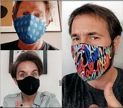  ??  ?? MASKS: Adrian Dunbar, Martin Compston and Vicky Mcclure