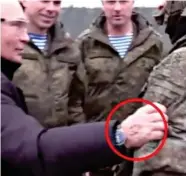  ?? ?? Clue? Putin’s alleged IV track marks, circled