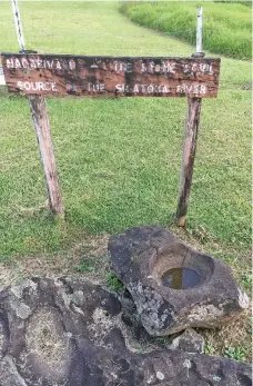  ?? Photo: Sosiveta Korobiau ?? The stone bowl source of the Sigatoka River.