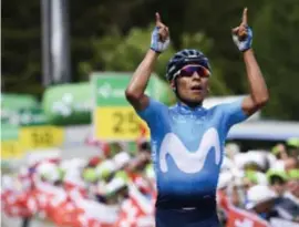  ?? © epa ?? De etappewins­t in Zwitserlan­d is een opsteker voor Nairo Quintana.