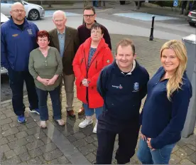 ?? Photo by Domnick Walsh ?? Members of the Anti-Bypass committee in Listowel outside the Arms Hotel where last week’s oral hearing was heard. Front: Andrea Taylor and Denis Carroll. Back, from left: Brian Finucane, Angela Moloney, Matt Mooney, Ross Walsh and Michelle Whelan....