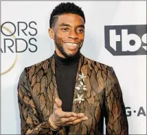  ?? WILLY SANJUAN / INVISION ?? Chadwick Boseman, seen at last year’s Screen Actors Guild Awards in Los Angeles, played Black icons Jackie Robinson and James Brown before finding fame in the Marvel universe.