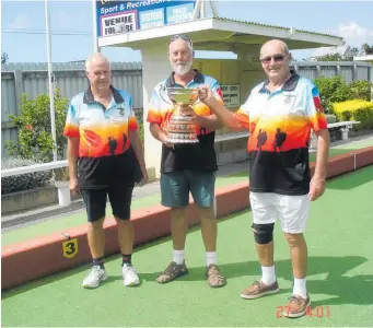  ?? ?? Lloyd Matthews, Alan Bright, Paul Raynor were winners of the Wrathall Rosebowl.