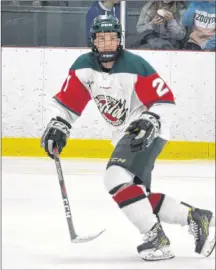  ?? JASON SIMMONDS/JOURNAL PIONEER ?? Forward Landon Clow of Kelvin Grove is in his second season with the Kensington Wild. The Wild hosts the Northern Moose in their New Brunswick/P.E.I. Major Midget Hockey League home opener at Credit Union Centre in Kensington on Saturday at 7:30 p.m.