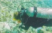  ?? Picture: MARS INC. ?? CORAL REBUILD: A diver examines "spider" latticewor­k on a reef at Sulawesi, Indonesia where Mars Inc is carrying out a large-scale reef restoratio­n.