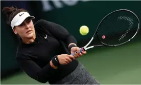  ??  ?? Bianca Andreescu in action against Stefanie Voegele at the Indian Wells. Photograph: Larry W Smith/EPA