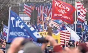  ?? HANNAH GABER/USA TODAY ?? President Donald Trump speaks at the rally in Washington before inciting his supporters to storm the U.S. Capitol.