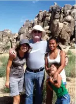  ?? ?? The happy Haldanes: daughter Adina, David and Ivy, and son Isaac in Joshua Tree, California.