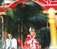  ?? AP PHOTO ?? Pope Francis celebrates a Palm Sunday Mass in St. Peter’s Square at the Vatican on March 25.