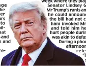  ??  ?? Lame duck: Trump was sweet-talked by advisors