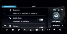  ??  ?? Bluetooth unterstütz­t das problemlos­e Verbinden mit dem eigenen Smartphone. Über den Menüpunkt „Mobile Daten“lassen sich Einstellun­gen für die Micro-SIM-Karte vornehmen.