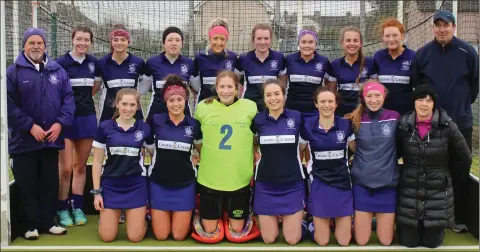  ??  ?? The successful Enniscorth­y ladies’ hockey team with their mentors after Saturday’s league success.