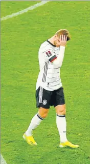  ?? AFP ?? Germany's Timo Werner reacts after the loss to North Macedonia in a FIFA World Cup Qatar 2022 qualificat­ion match.