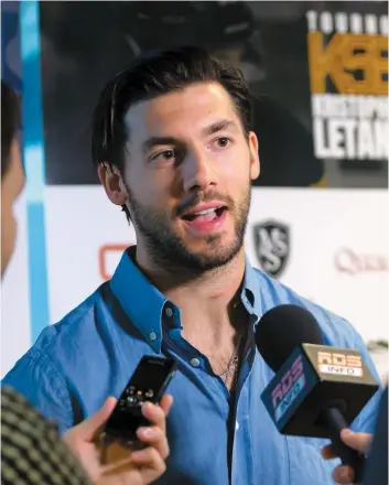  ?? PHOTO AGENCE QMI, DARIO AYALA ?? À l’occasion de son deuxième tournoi de hockey-bénéfice, Kristopher Letang a parlé de l’importance de redonner aux enfants affaiblis par la maladie.