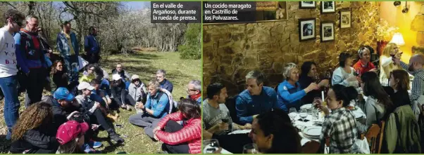  ?? Roberto Cabezas. Fotos: Juan Naharro ?? En el valle de Argañoso, durante la rueda de prensa. Un cocido maragato en Castrillo de los Polvazares.