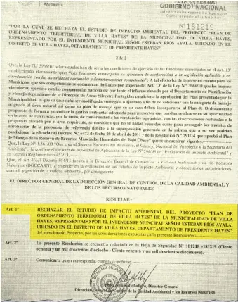  ??  ?? El Estudio de Impacto Ambiental (EIA) fue rechazado porque no se fundamentó en forma técnica la declaració­n de Área Reserva Ecológica.