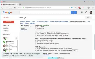  ??  ?? You’ll have to ‘Enable IMAP’ before you can import your emails into your new Gmail account.