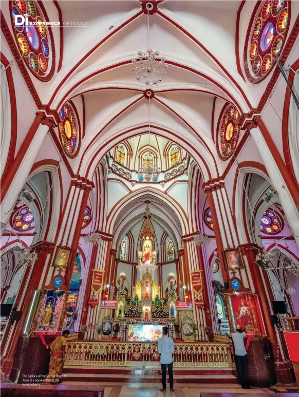  ??  ?? The Basilica of the Sacred Heart of Jesus is a popular tourist site in Puducherry.