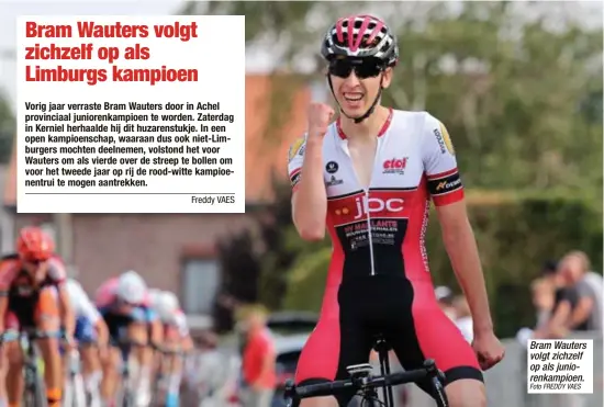  ?? Foto FREDDY VAES ?? Bram Wauters volgt zichzelf op als juniorenka­mpioen.