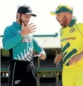  ??  ?? Kane Williamson, left, and Australian oneday captain Aaron Finch are poised to meet again next summer.