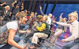  ?? MATTHEW MURPHY/MIRVISH ?? Actors take part in a rehearsal for the play “Come from Away,” which will feature an all-Canadian cast when the hit homegrown musical returns to Toronto next year.