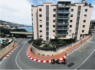  ?? MARK THOMPSON/GETTY IMAGES ?? Max Verstappen of the Netherland­s drives the Red Bull Racing-TAG Heuer RB12 during practice for the Monaco Formula One Grand Prix on Thursday in Monte Carlo.