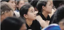  ?? JEFF CHIU THE ASSOCIATED PRESS ?? Girls pay rapt attention listen to speakers on a panel for women in sports during Steph Curry’s basketball camp.